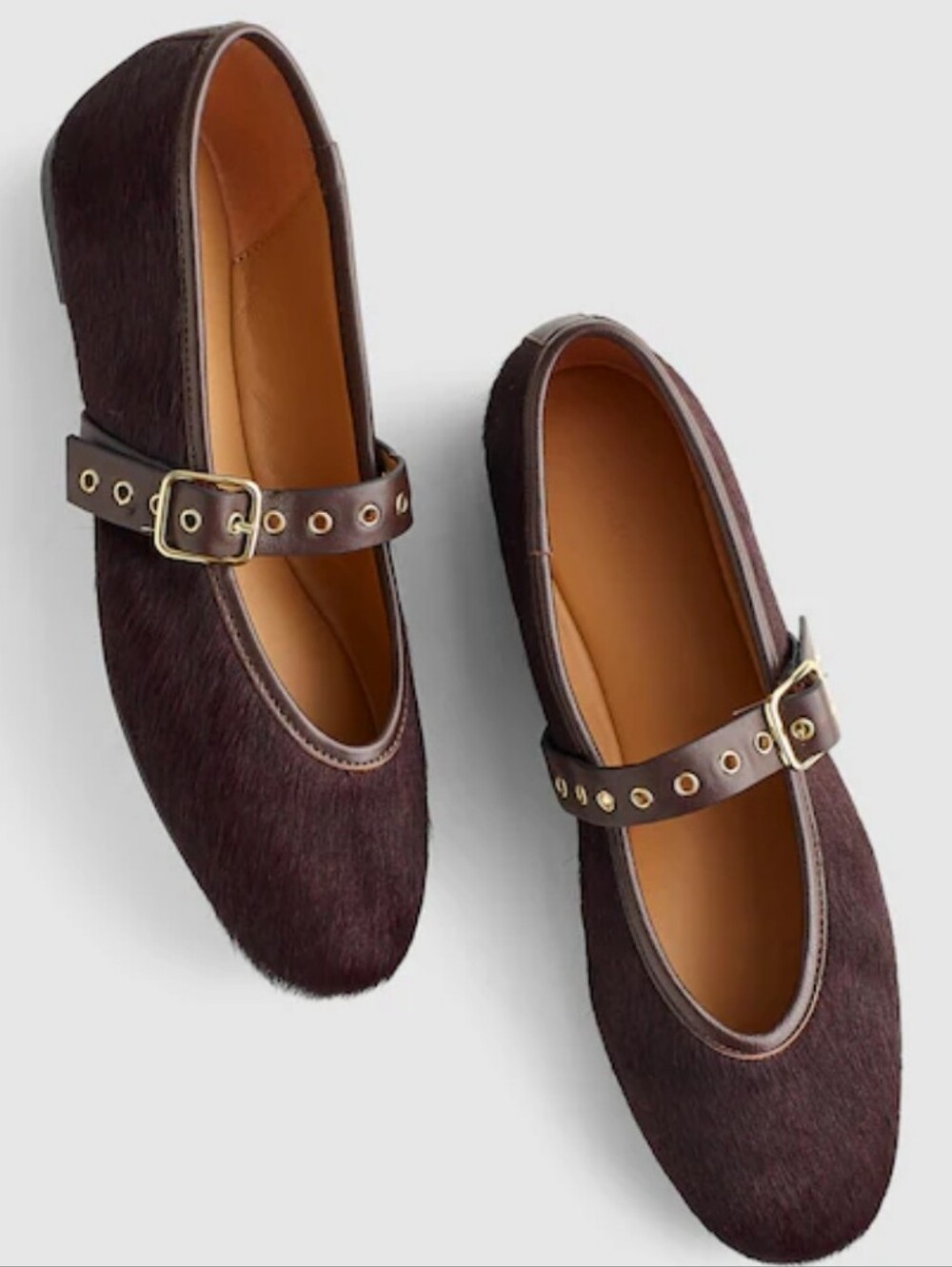 Madewell The Remy Mary Jane Calfhair flats - Chocolate Raisin
